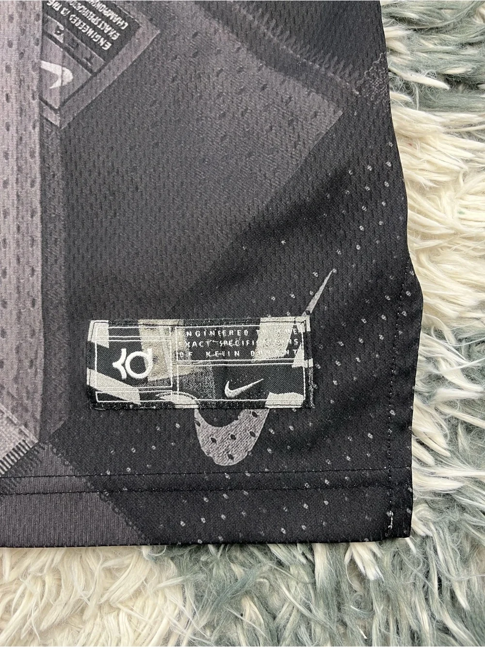 Nike Basketball KD Kevin Durant Tank Top Jersey Sleeveless Black Pattern Size XL